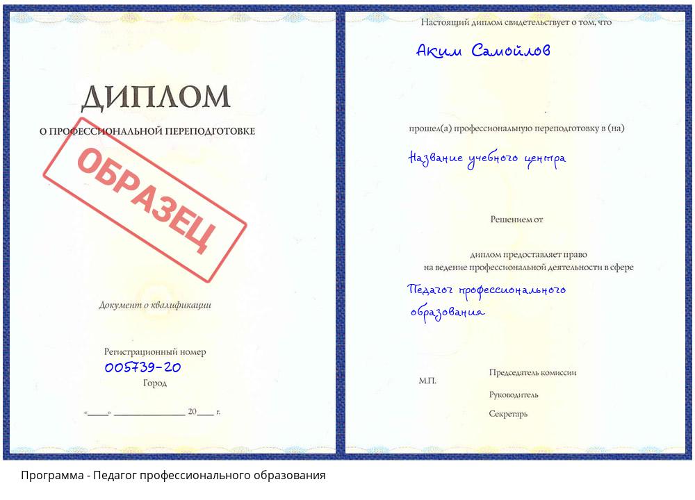 Педагог профессионального образования Славгород